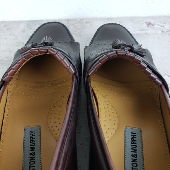 Johnston & Murphy Men's Tassel Dress Loafers Shoes size 10.5W Ox Blood Burgundy - Picture 12 of 14